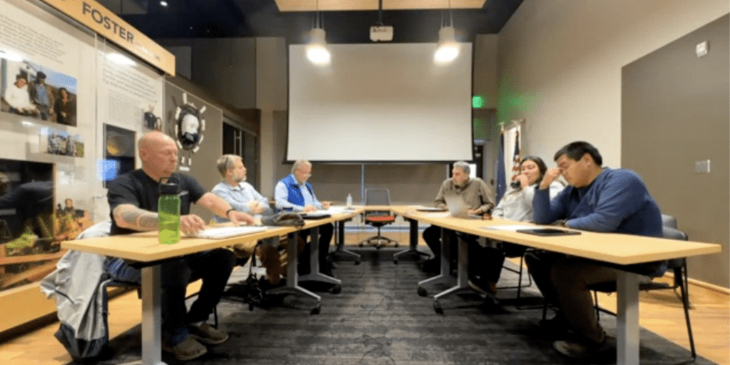 Nome Common Council members discuss the Employment Agreement for Interim City Manager Brooks Chandler at a meeting held on September 9, 2024. Screenshot of KNOM Facebook Live. 